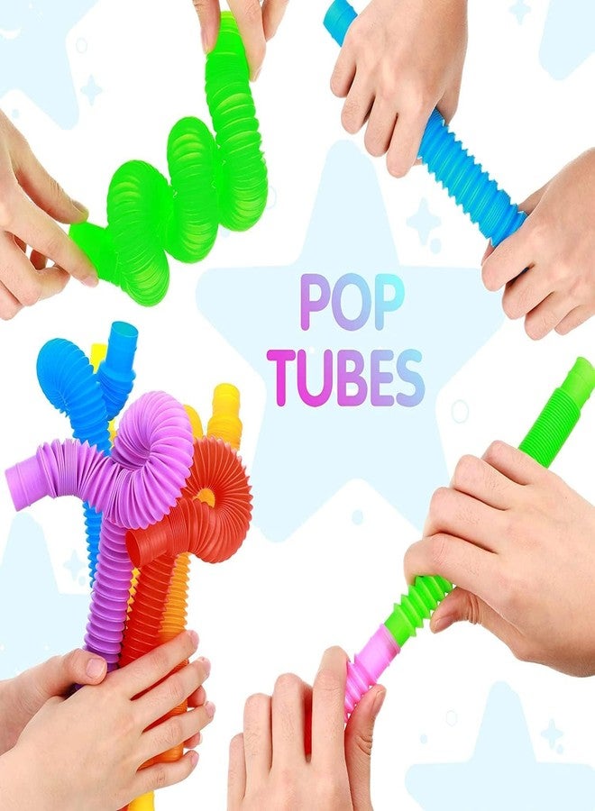 Fovrtye Pop Tubes Pipes Sensory Kids Toy Tools for Stress Relief Anti- Anxiety Pop Tube for Kids Music Pop Tube Fidget Toy Adjustable Stretch Bend Build and Connect Toy Pipe - Image 2